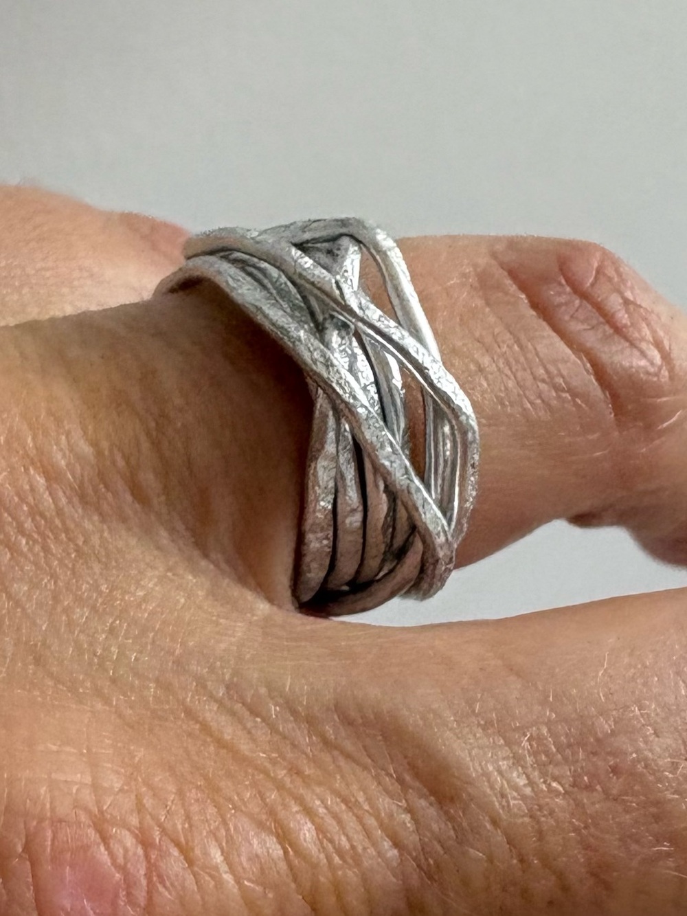 Sterling Silver Multi-Band Wrapped Ring - Silver